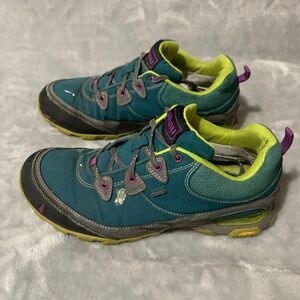 Ahnu Sugarpine Shoes Women's Size 9 Trail Hiking Teal Lime‎ Green Vibram Flalw